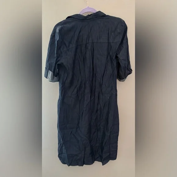 New York & Company Dark Blue Casual Button-Down Shirt - Picture 3 of 3